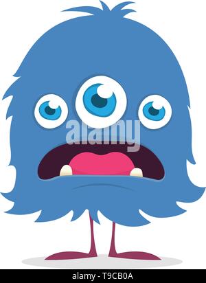 Cartoon vector monster. Alien Monster illustration avec surprise l'expression. Alien vert choquante pour Halloween design Illustration de Vecteur