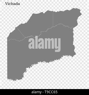 Carte de haute qualité de Vichada est un état de la Colombie, et les frontières des districts Illustration de Vecteur