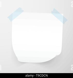 Feuilles de papier blanc note isolé sur fond transparent. Sticky Notes. Vector illustration. Illustration de Vecteur