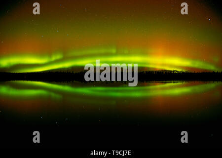 Northern Lights (aurores boréales) traduit par Klotz Lake, Longlac, Ontario, Canada Banque D'Images
