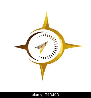 Compass Logo créative Concept Design Modèle. une élégante télévision design white Icône vecteur boussole. Illustration de Vecteur