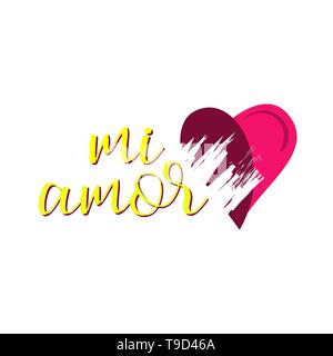 Mon Amour En Espagnol Numerique Vecteur La Calligraphie Mi Amor Vector Hand Lettrage La Traduction De L Espagnol A L Anglais De La Phrase Que Vous Etes Mon Amour Image Vectorielle Stock Alamy