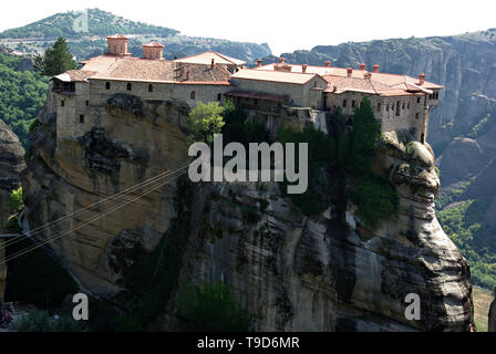 Le monastère de Varlaam est le deuxième plus grand monastère de Meteora. Il est situé en face du grand monastère météorologiques et elle a été fondée en Banque D'Images
