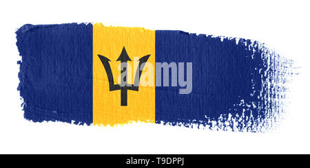 La Barbade Drapeau de pinceau Banque D'Images
