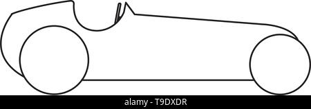 Voiture de course classique simple dessin illustration vectorielle. Illustration de Vecteur