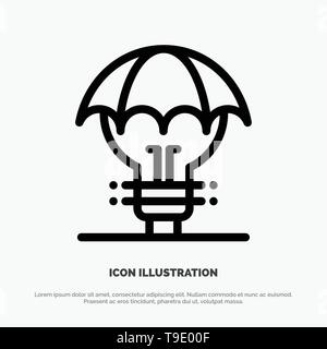 Idées protégées, droits d'auteur, de la défense, de l'idée, l'icône de la ligne Brevet Vector Illustration de Vecteur