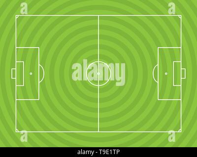 Terrain de football ligne d'aperçu avec un fond vert vecteur. Illustration de Vecteur
