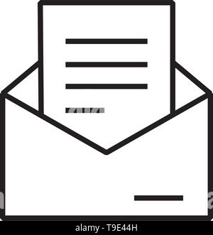 E-mail et lettre sign vecteur symbole isolé sur fond blanc. Illustration de Vecteur