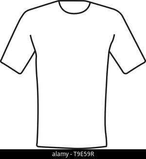 T-shirt blanc modèle icône vecteur dessin de ligne sur fond blanc Illustration de Vecteur