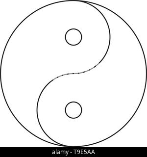 Le symbole Yin Yang vecteur icône isolé sur fond blanc. Illustration de Vecteur