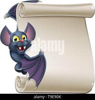 Chauve-souris vampire Halloween Personnage Faire défiler Illustration de Vecteur