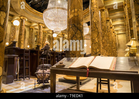 À l'intérieur de la banque Gringotts à la Warner Bros Studio Tour 'La réalisation d'Harry Potter', Londres, Leavesden Banque D'Images