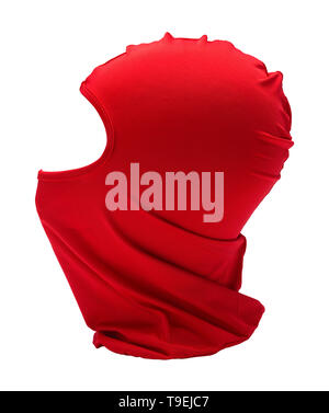 Vue côté Masque de Ninja rouge isolé sur fond blanc. Banque D'Images