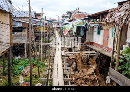 Vue générale de Belén qui se trouve au bord de la ville de Iquitos, sur l'Amazonie péruvienne, la Province de Maynas, département de Loreto, Pérou Banque D'Images