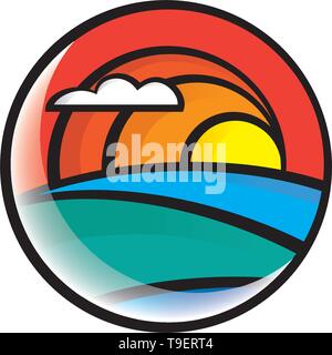Logo coucher de soleil Illustration de Vecteur