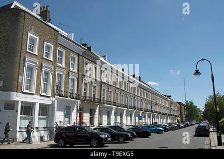 Maisons mitoyennes de style victorien à Primrose Hill, Londres, Angleterre Banque D'Images