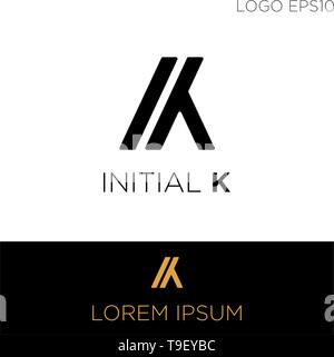 Ka initiale monogramme, ak, un k,modèle logo couleur noir - vector illustration vectorielle Illustration de Vecteur