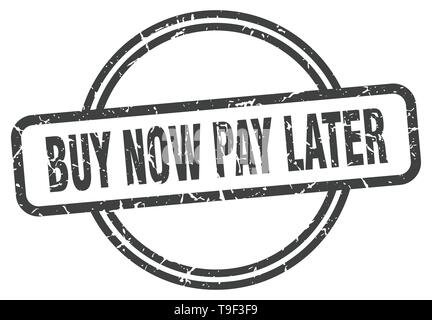 Achetez maintenant, payez plus tard vintage stamp. Achetez maintenant, payez plus tard signer Illustration de Vecteur