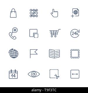 Fine ligne icon set. Les icônes des apps, web, programmes et autres Illustration de Vecteur