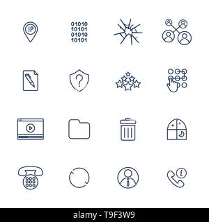 Ensemble de 16 icônes vectorielles pour les logiciels, d'applications ou sites web - médias sociaux et de la technologie Illustration de Vecteur