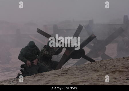 Blyth, UK. 18 mai, 2019. D-Day Il y a 75 ans les adopter de nouveau cas de Grade II Blyth Batterie d'artillerie de défense en crédit : David Whinham/Alamy Live News Banque D'Images