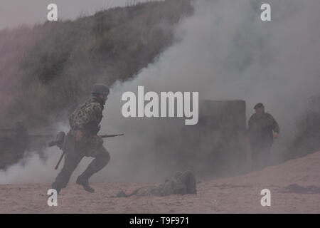 Blyth, UK. 18 mai, 2019. D-Day Il y a 75 ans les adopter de nouveau cas de Grade II Blyth Batterie d'artillerie de défense en crédit : David Whinham/Alamy Live News Banque D'Images