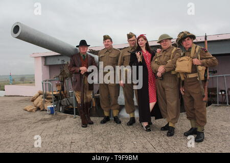 Blyth, UK. 18 mai, 2019. D-Day Il y a 75 ans les adopter de nouveau cas de Grade II Blyth Batterie d'artillerie de défense en crédit : David Whinham/Alamy Live News Banque D'Images