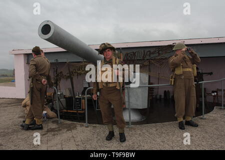 Blyth, UK. 18 mai, 2019. D-Day Il y a 75 ans les adopter de nouveau cas de Grade II Blyth Batterie d'artillerie de défense en crédit : David Whinham/Alamy Live News Banque D'Images