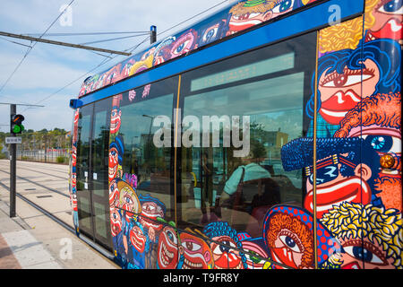 Die Straßenbahn Aubagne (französisch oder Tramway d'Aubagne Tramway du Pays d'Aubagne et de l'Étoile) qu'un Straßenbahnsystem in der französischen S Banque D'Images