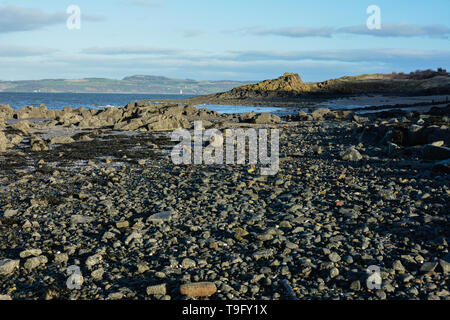 Cramond Island est l'un des plusieurs îles dans le Firth of Forth dans l'Est de l'Ecosse, près d'Édimbourg. Banque D'Images