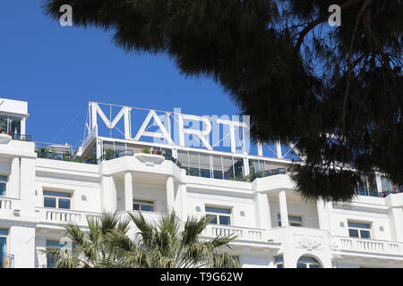Cannes, France - 14 mai 2019 : Luxury Hotel Martinez, sur la Croisette, célèbre Grand Hôtel de style Art Déco, sur la Croisette à Cannes, France, French Ri Banque D'Images