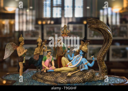 Seigneur Vishnu Diorama, Dr Bhau Daji Lad Museum, Mumbai, Inde Banque D'Images