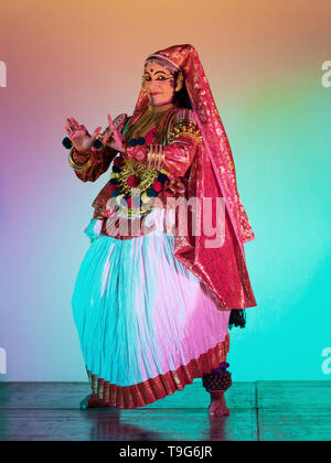 Danseur de Kathakali, danse classique du sud de l'Inde Banque D'Images