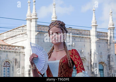 Masque ibérique International Festival (FIMI) . Défilé de costumes et masques traditionnels d'Iberia . Banque D'Images