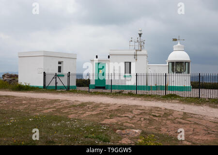 Berry Head Phare automatique sur la pointe, le plus grand et le plus petit phare en Grande-Bretagne .Brixham Devon,Angleterre,Torbay Banque D'Images