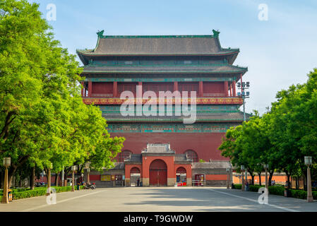 Clocher et tour du tambour de Beijing Banque D'Images