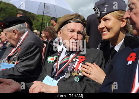 Cassino, Italie - 18 mai 2019 : anciens combattants polonais participer aux célébrations du 75e anniversaire de la bataille de Montecassino Banque D'Images