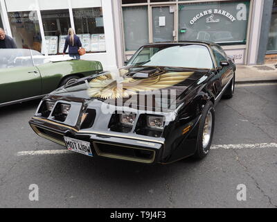 Faversham, Kent, UK. 19 mai, 2019. 25ème Transport de Faversham Week-end : le deuxième jour de ce festival annuel de transport maintenant dans sa 25e année présentant une large gamme de voitures anciennes et de véhicules. Sur la photo : un 1980 Pontiac Firebird Trans Am. Credit : James Bell/Alamy Live News Banque D'Images