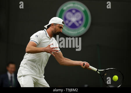 Londres, Royaume-Uni. 19 mai 2019. Les joueurs de tennis de Wimbledon Journée ; Goran Ivanisevic (CRO) en action au cours de la cour numéro 1 Wimbledon Crédit d'ouverture : Action Plus Sport Images/Alamy Live News Banque D'Images