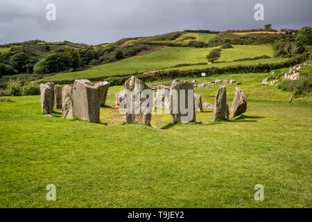 L'image montre le cercle de pierre de Drombeg célèbre dans le comté de Cork, Irlande. Banque D'Images
