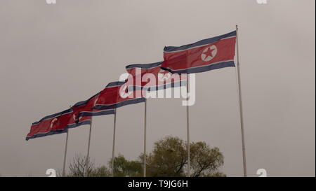 Drapeau de la Corée du Nord Banque D'Images