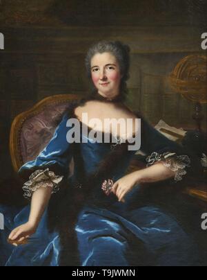 Portrait de Gabrielle Émilie Le Tonnelier de Breteuil, marquise du Châtelet (1706-1749). Musée : collection privée. Auteur : MARIANNE LOIR. Banque D'Images