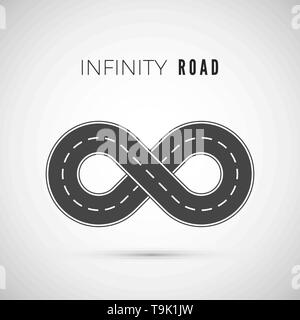 Route sans fin - infinity signe. Mode boucle symbole. Vector illustration Illustration de Vecteur