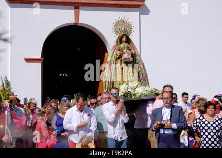 Romeria festival à Velez-Malaga, Axarquia, Andfalucia, Espagne. Fête en l'honneur du saint patron de la ville, la Vierge de Los Remidios. Banque D'Images