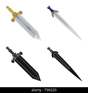 Ancien,couilles,handle,or,argent,acier,conquérant ornement,décoration,pierre,le meurtre,soldat,chevalier,,warrior,guerre,jeu,armor,forte,lame,épée,couteau,dague arme,sabre,,cité médiévale,set,icône,,illustration,collection,isolé,design,graphisme,élément,signe, vecteurs vecteur , Illustration de Vecteur