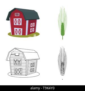 L'orge,grenier,industrie,bâtiment,hiver,printemps,automne,dur,spike,remise,vert,Culture,chalet,estate,or,agriculture,agriculture,plantes,seigle blé,maïs,grain,récolte,ferme,,champ,set,icône,,illustration,collection,isolé,design,graphisme,élément,signe, vecteurs vecteur , Illustration de Vecteur