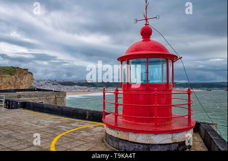 L'Estrémadure Portugal Nazaré -Fort de São Miguel Arcanjo - Le Phare Banque D'Images