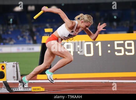 YOKOHAMA, Japon - 10 MAI : Matgorzata Holub-Kowalik de Pologne au cours de la première journée du Championnat du Monde de l'IAAF de 2019 à l'Relais Nissan Stadium le samedi 11 mai 2019 à Yokohama, au Japon. (Photo de Roger Sedres pour l'IAAF) Banque D'Images