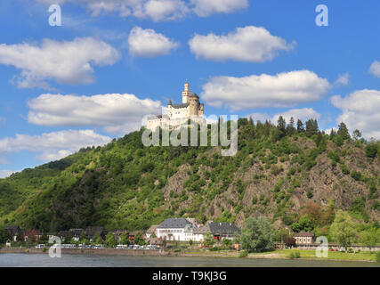 Dans Marksburg Braubach sur le Rhin en Allemagne Banque D'Images