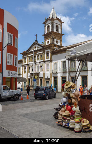 Salvador, Brésil - 5 février 2019 : l'architecture coloniale de Pelourinho à Salvador de Bahia au Brésil Banque D'Images